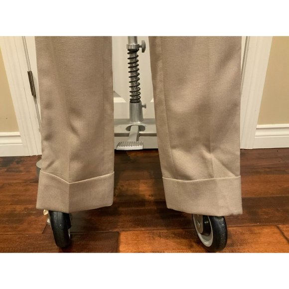 Stella McCartney Tan Textured Wool Tapered Leg Pants, Size 8 (US) 44 (IT) - Picture 3 of 9